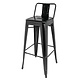 M & T  High stool bistro black metal . Seat height :  77 cm