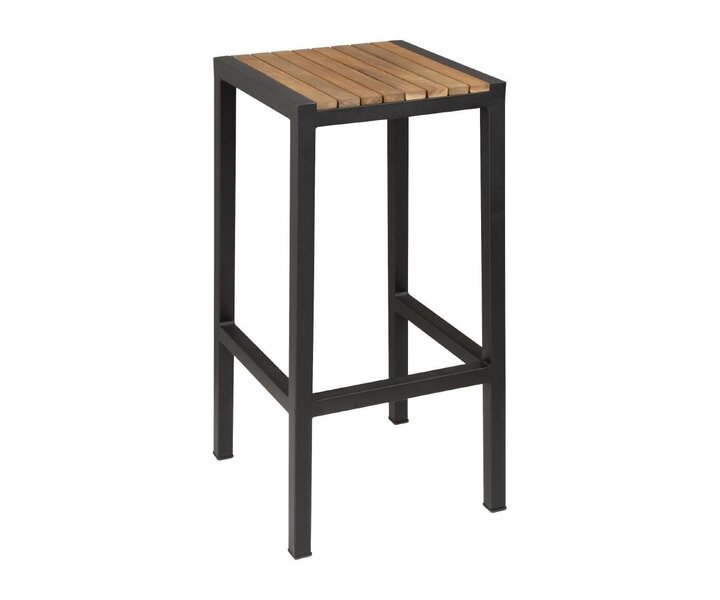 M&T High stool black metal . Seat height :  75 cm  " Le Zoute "