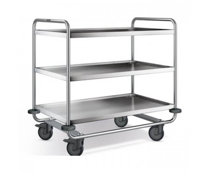 B-PRO ( BLANCO )  Serveerwagen verstevigd model met 3 bladen