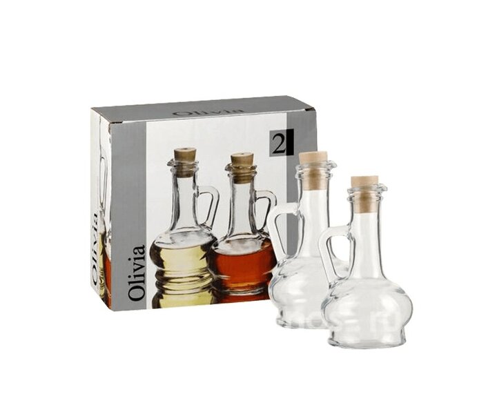 PASABAHCE Bouteille à huile & vinaigre 25 cl " Olivia " ( ensemble 2 pièces )