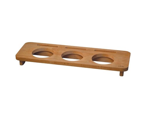 LAVA CAST IRON Support en bois avec 3 cocottes en fonte Ø 10 cm contenance 35 cl