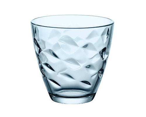 BORMIOLI ROCCO  Water & frisdrank glas 25 cl  " Flora " azzuro blauw