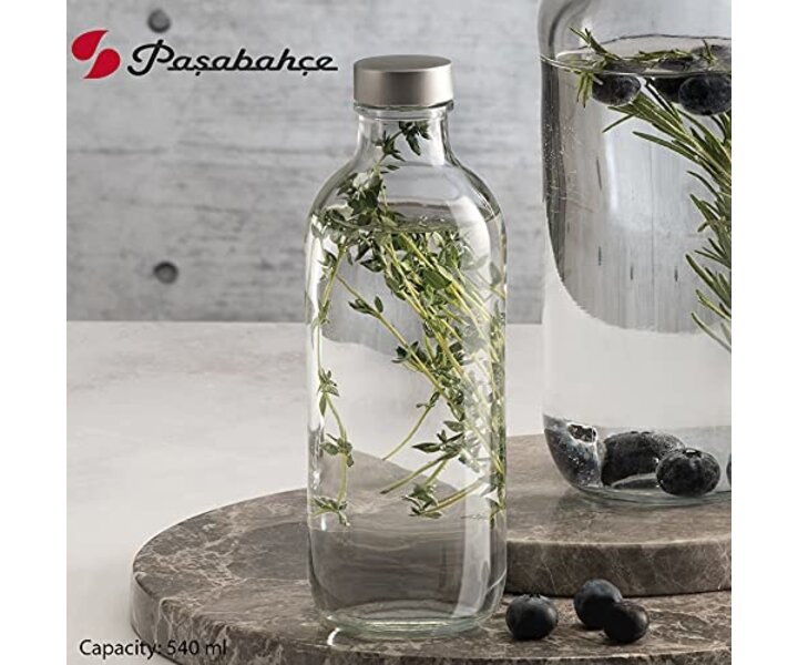 M&T Bouteille réutilisable en verre 50 cl avec bouchon à vis