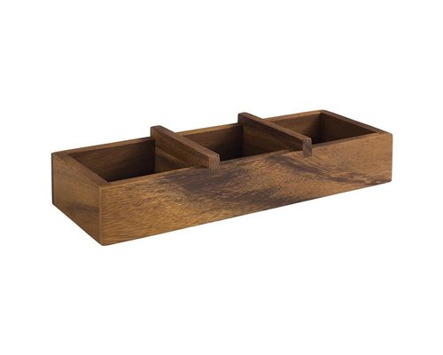 M & T  Porte condiments en bois, 3 pots en verre inclus