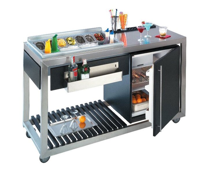 M&T Mobile cocktail bar with built-in refrigerator 60 liter