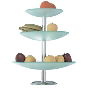 M & T  Fruit stand with with 3 frosted glass shelves