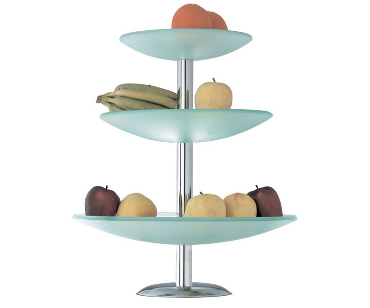 M&T Fruitschaal met 3 frosted mat glazen schalen