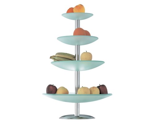 M & T  Fruit stand with with 4 frosted glass shelves