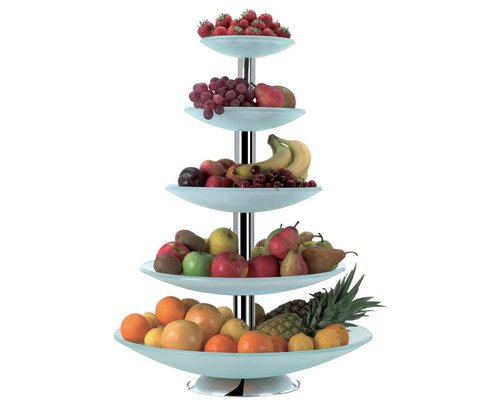 M&T Fruitschaal XXL met 5 frosted mat glazen schalen