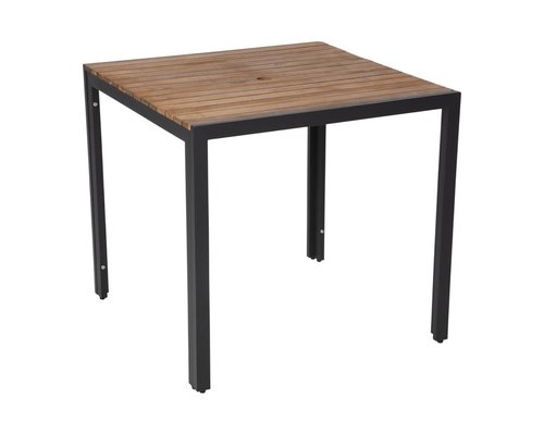 M&T Tafel vierkant 80 x 80 x h 74 cm zwart metalen frame " Le Zoute "