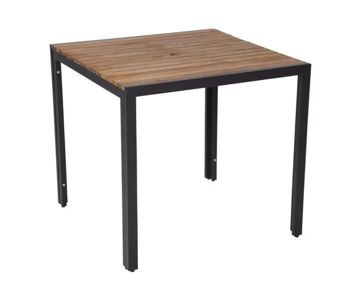 M&T Tafel vierkant 80 x 80 x h 74 cm zwart metalen frame " Le Zoute "