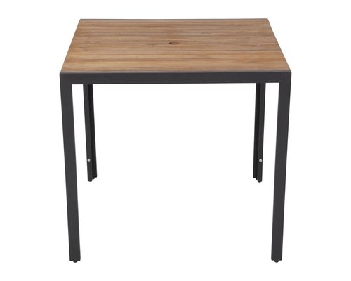 M & T  Table carrée 80 x 80 x h 74 cm  cadre en métal noir  " Le Zoute "