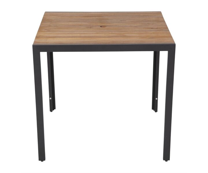 M&T Table carrée 80 x 80 x h 74 cm  cadre en métal noir  " Le Zoute "