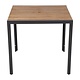 M & T  Table carrée 80 x 80 x h 74 cm  cadre en métal noir  " Le Zoute "