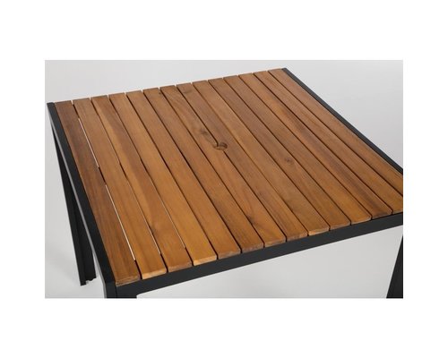 M&T Table square  80 x 80 h 74 cm  black metal frame  " Le Zoute "