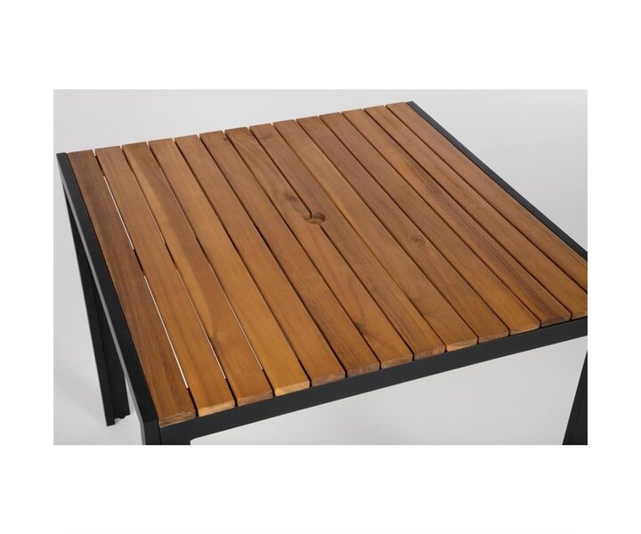 M&T Tafel vierkant 80 x 80 x h 74 cm zwart metalen frame " Le Zoute "