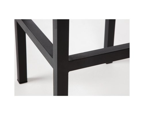M & T  Tafel rechthoekig 120 x 80 x h 74 cm zwart metalen frame " Le Zoute "