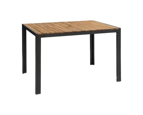 M & T  Tafel rechthoekig 120 x 80 x h 74 cm zwart metalen frame " Le Zoute "