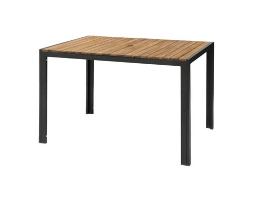 M&T Tafel rechthoekig 120 x 80 x h 74 cm zwart metalen frame " Le Zoute "