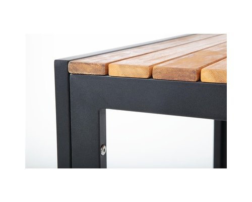 M & T  Bench 100 x 35 x h 45 cm black metal frame  " Le Zoute "