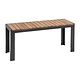 M & T  Bench 100 x 35 x h 45 cm black metal frame  " Le Zoute "