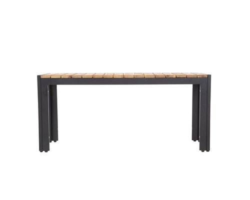 M & T  Bench 100 x 35 x h 45 cm black metal frame  " Le Zoute "