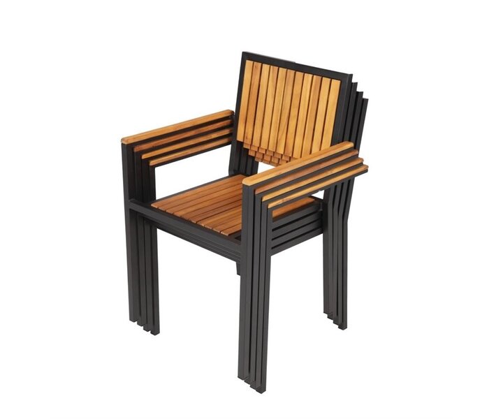 M&T Armchair black metal frame  " Le Zoute "