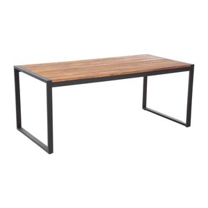 M & T  Table rectangular 180 x 90 x h 74 cm  black metal frame  " Le Zoute "