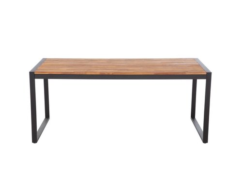 M & T  Table rectangular 180 x 90 x h 74 cm  black metal frame  " Le Zoute "