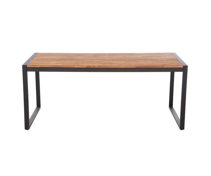 M&T Table rectangulaire 180 x 90 x h 74 cm  cadre en métal noir  " Le Zoute "
