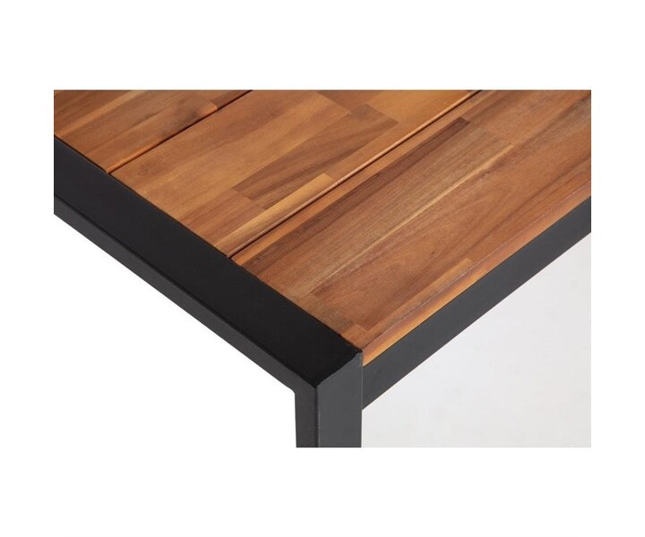 M&T Table rectangulaire 180 x 90 x h 74 cm  cadre en métal noir  " Le Zoute "