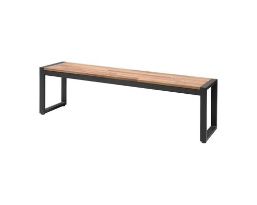 M&T Zitbank 160  x 38 x h 45 cm zwart metalen frame " Le Zoute "