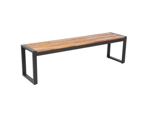 M & T  Bench 160 x 38 x h 45 cm black metal frame  " Le Zoute "