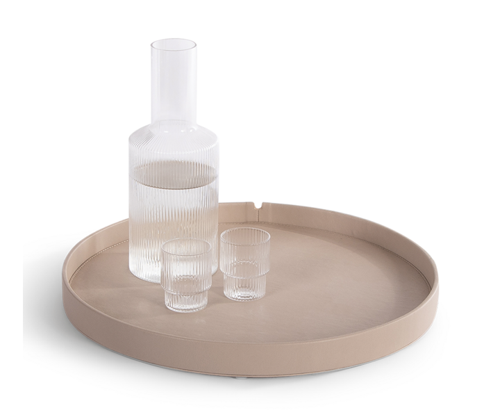 M&T Tray round Ø 38 cm de luxe finish " The sand collection "