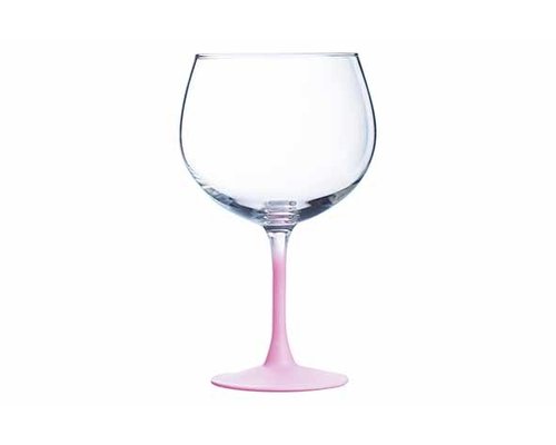 M & T  Gin & Tonic glass  with pink foot " Ibiza " balloon XL 70 cl