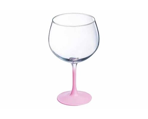 M & T  Gin & Tonic glass  with pink foot " Ibiza " balloon XL 70 cl