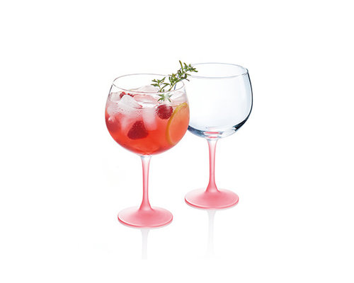 M & T  Gin & Tonic glas met rose  voet " Ibiza " balloon XL 70 cl