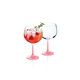 M & T  Gin & Tonic glass  with pink foot " Ibiza " balloon XL 70 cl