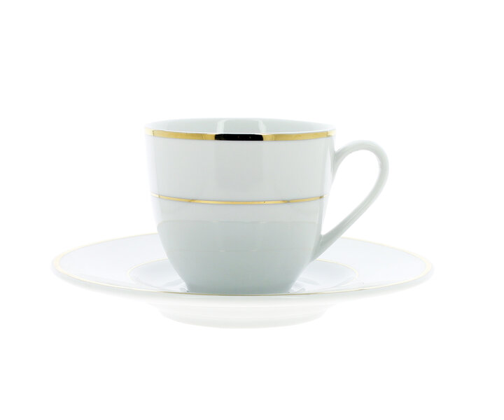 M&T Tasse à café 16 cl avec soucoupe  CHAMPS-ELYSEES FILETS DORES