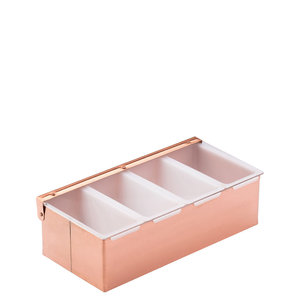 M&T Distributeur à ingrédients en cuivre à 4 compartiments couvercle transparant