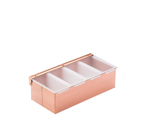 M&T Condiment dispenser copper 4 inserts  with transparant lid