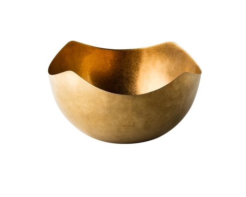 M & T  Buffet bowl Ø 26,5 cm vintage gold stainless steel " Lotus"