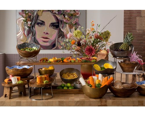 M&T Etagère pour fruits de mer  Ø 27/40 cm vintage gold inoxydable  " Olérons "