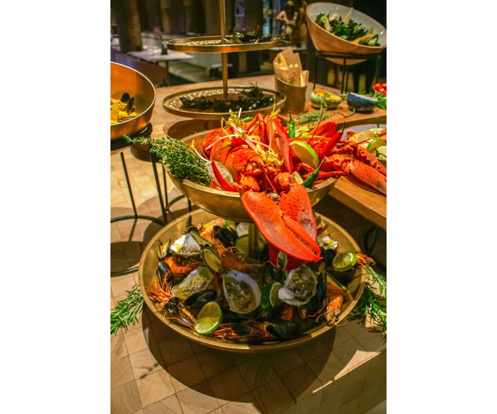 M&T Etagère pour fruits de mer  Ø 27/40 cm vintage gold inoxydable  " Olérons "