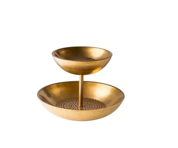 M&T Etagère fruit de mer  Ø 27/40 cm vintage gold roestvrijstaal   " Olérons "