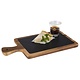 M & T  Serving board  26 x 18 x h 2 cm oiled acasia wood with natural slate insert  2 pcs set