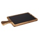 M & T  Serving board  26 x 18 x h 2 cm oiled acasia wood with natural slate insert  2 pcs set