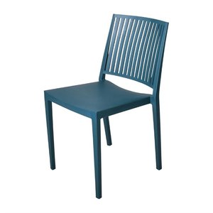 M & T  Chaise en polypropylène bleu usage extérieur et intérieur