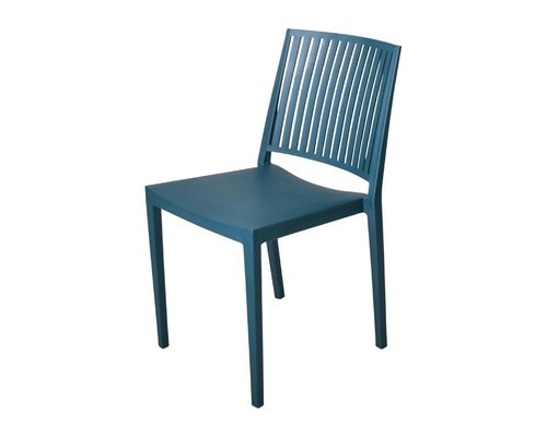 M&T Chair blue polypropylene stackable for indoor and outdoor use