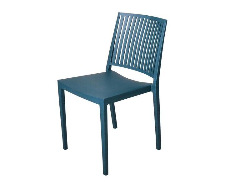 M&T Chair blue polypropylene stackable for indoor and outdoor use